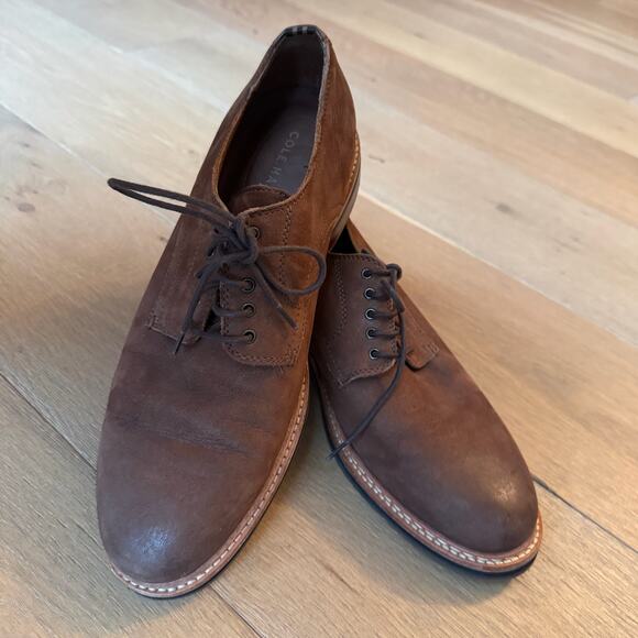 Cole Haan Leather Oxford Plain Toe Shoes Franklin Light Roast Men's Sz 9.5M - Picture 4 of 9